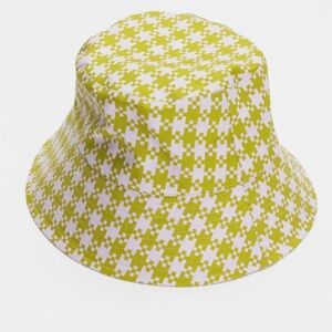 BAGGU Bucket Hat Pink Pistachio Pixel Gingham -OS